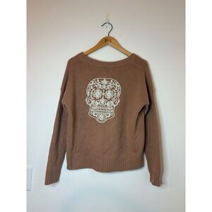 Skull Cashmere Wool Cashmere V-Neck Sweater Blush  Sugar Skull w's XS Knit Pink